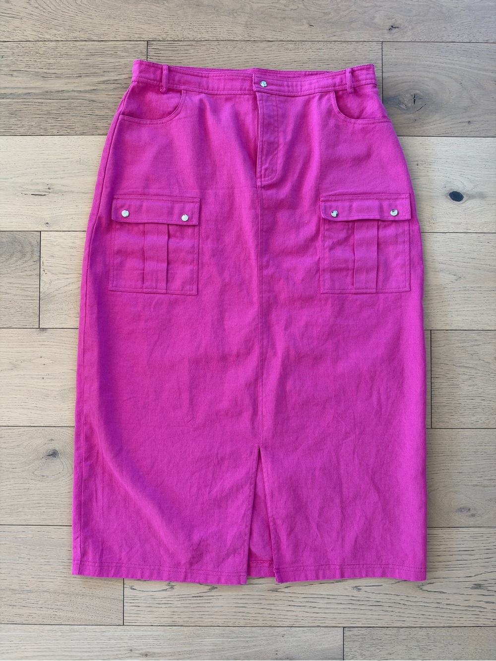 Women's Hot Pink Utility Cargo Pocket Maxi Skirt